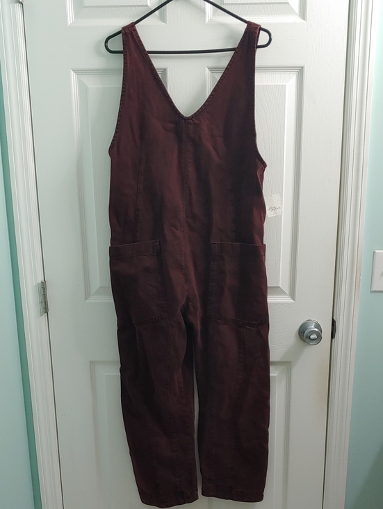 We The Free Pants - We The Free People High Roller Denim Jumpsuit Cherry Red NWT Women's Size S